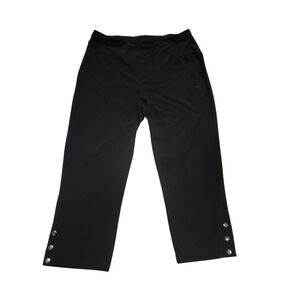 Chico's Black Travelers Crop Pants Snap Hem Size 2 US 12 570337811